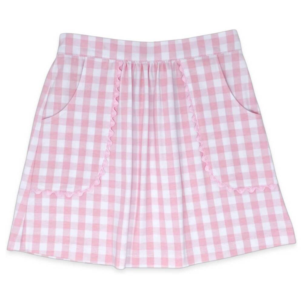NEW LULLABY SET girls isabella skirt in pink buffalo check